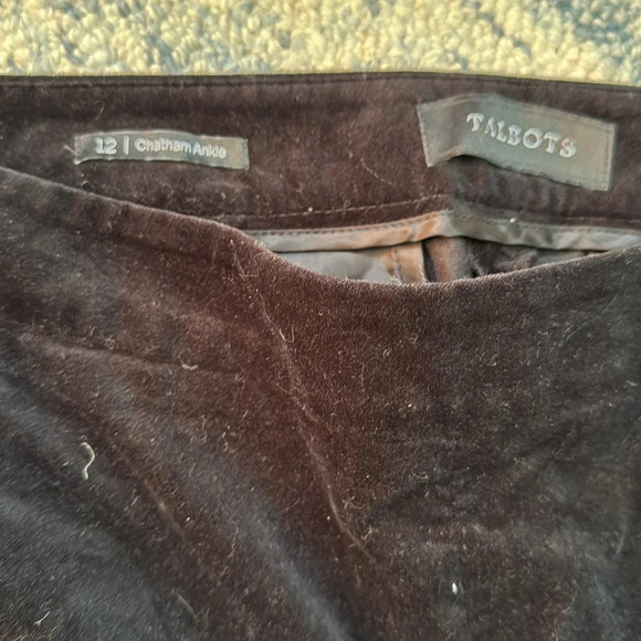 Talbots Chatham velvet tapered ankle pant 12 - Picture 4 of 5